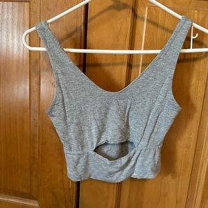 Gray crop top